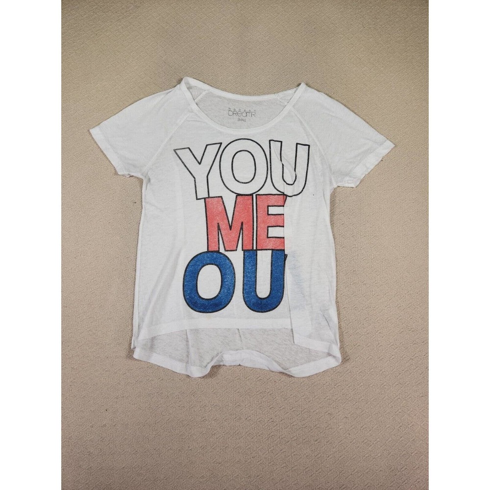 Modern Dreamer Shirt Womens Small S‎ Oversized Pullover White Short Sleeve